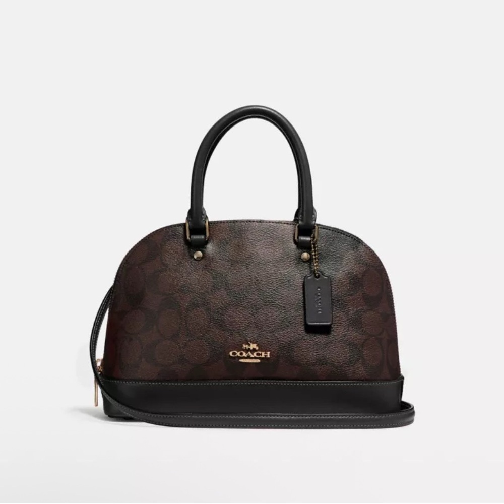 Coach Signature Brown and Black Satchel